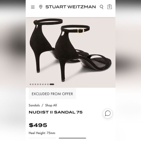 Stuart Weitzman NUDIST II SANDAL 75 in suede leather size 7.5 - Picture 6 of 12